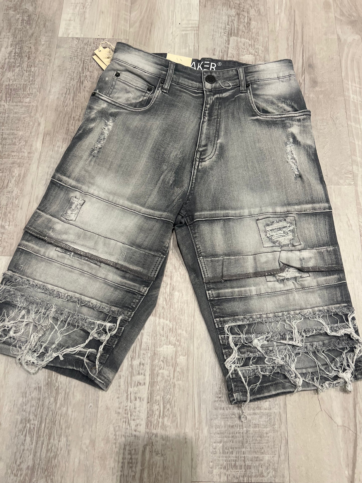 Distress grey shorts
