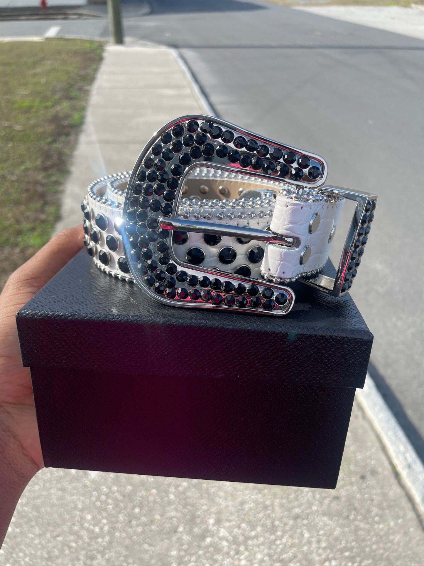 White & Black Diamond Belt