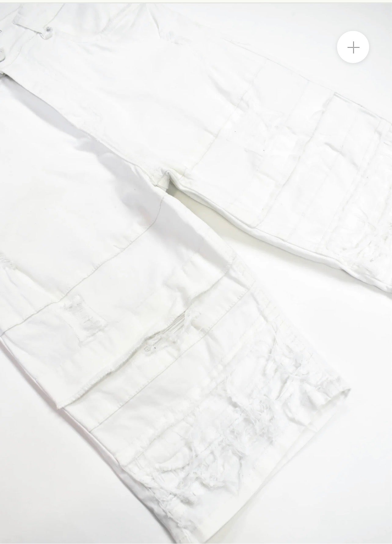 Distress White Shorts