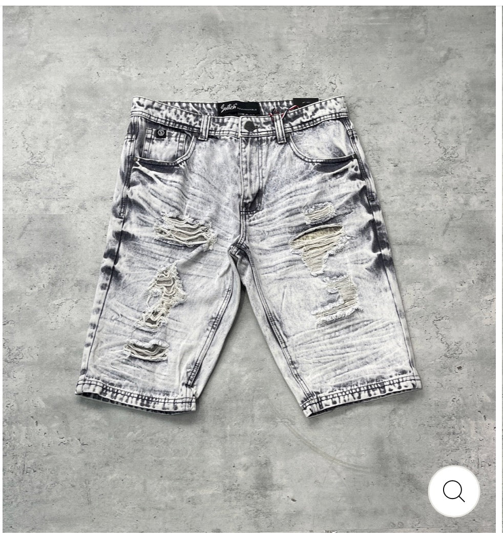 Grey washed Jean shorts