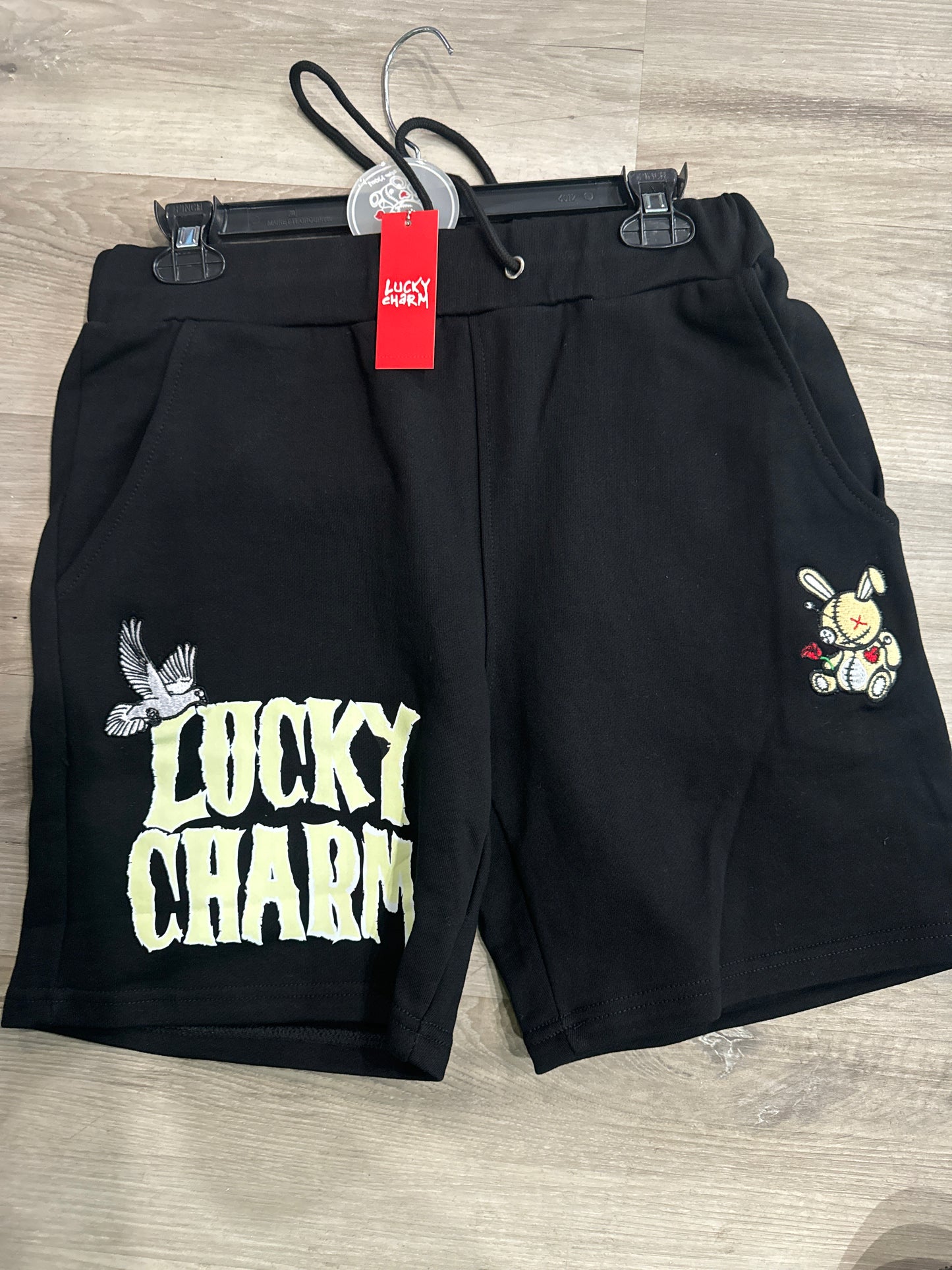 Black Lucky charm Shorts