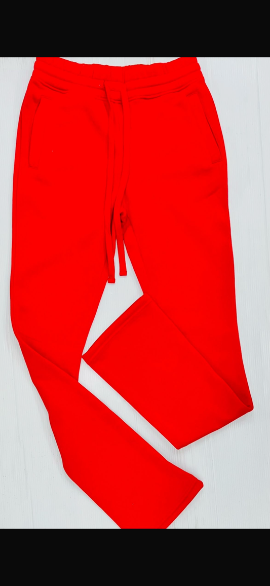 Red Stacked Sweats