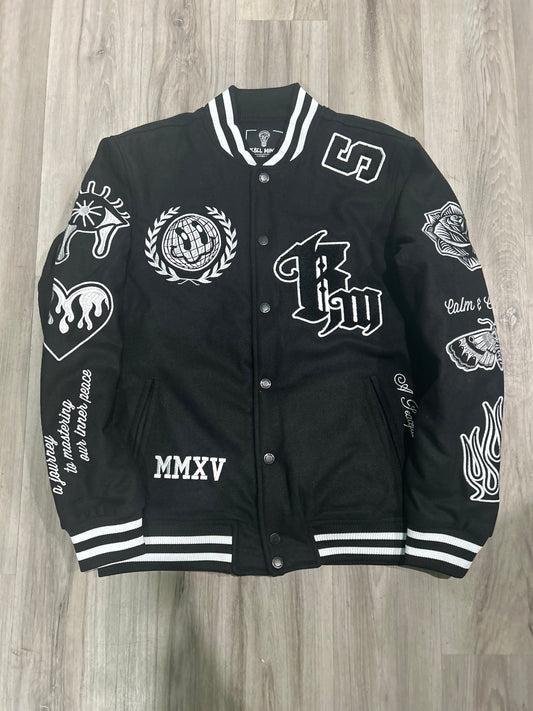 No Rap Beef B&W Letterman Jacket