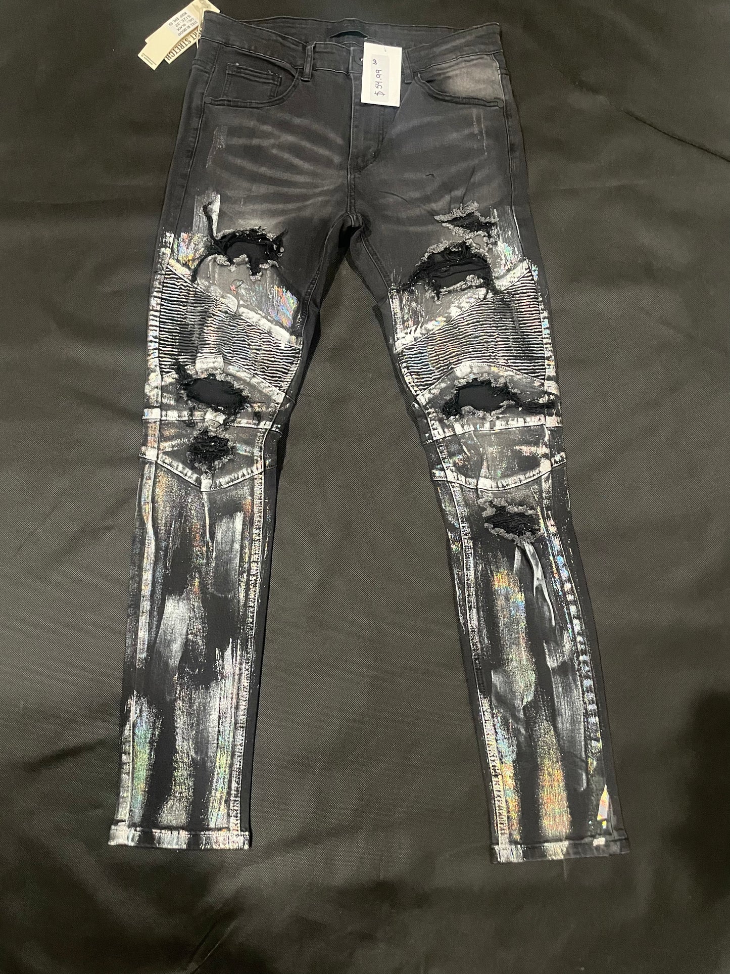 Black iridescent jean