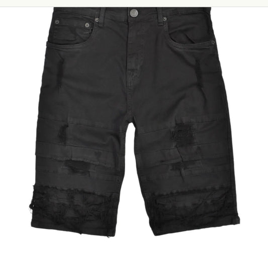 Distress black shorts