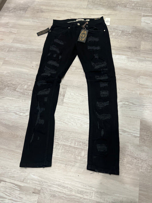 Black patch jeans