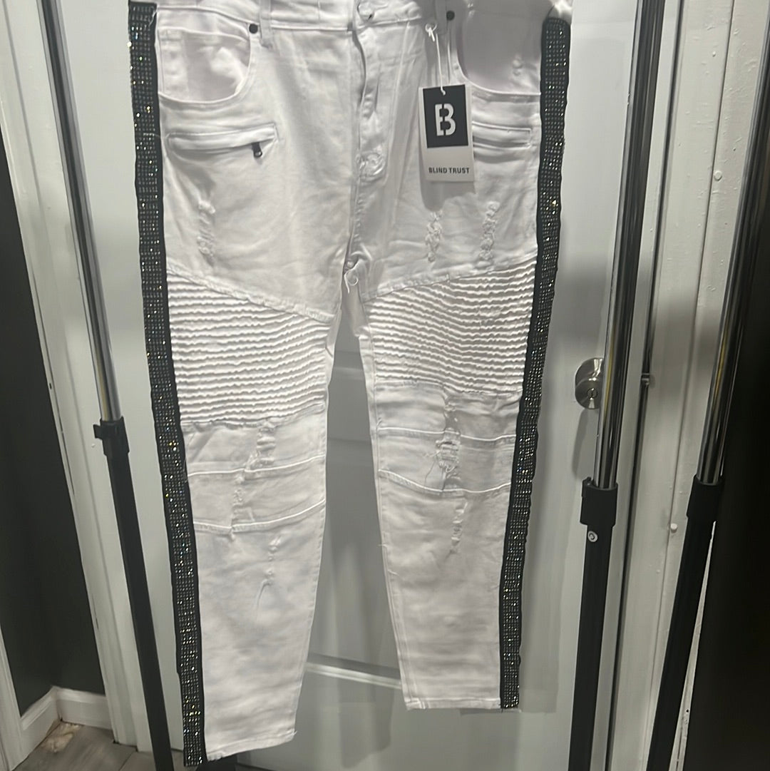 White jeans side Bling