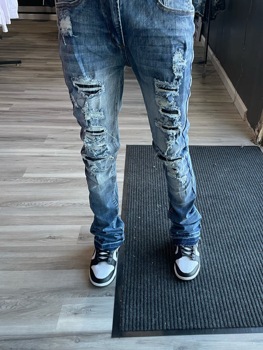 Dark Blue Jean Stacks