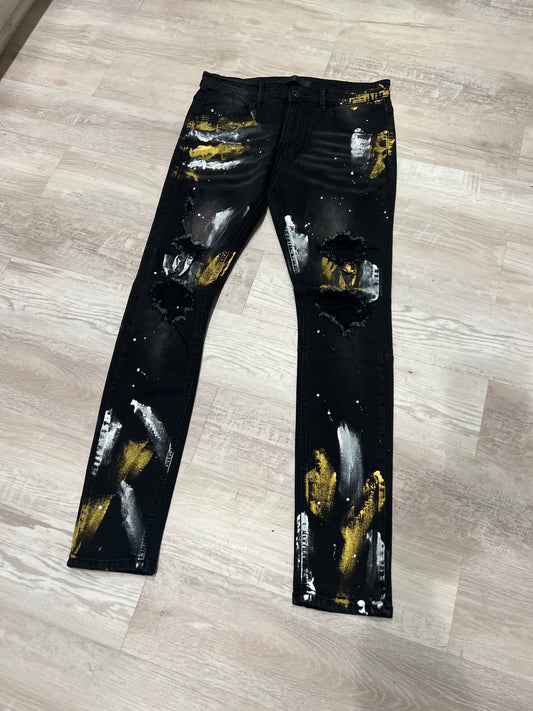 Gold & white Splat Jean